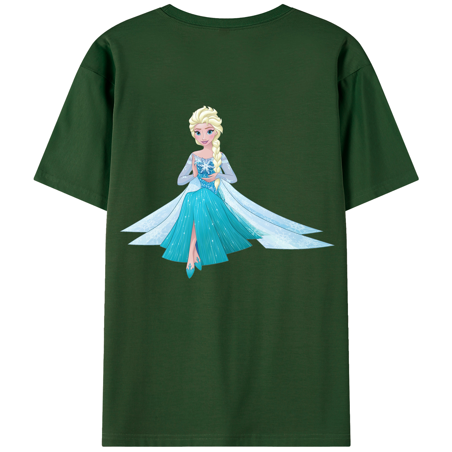 （画像用） アナと雪の女王 アンナ エルサ Frozen Anna Elsa 綿100％半袖Tシャツ（背面プリント）